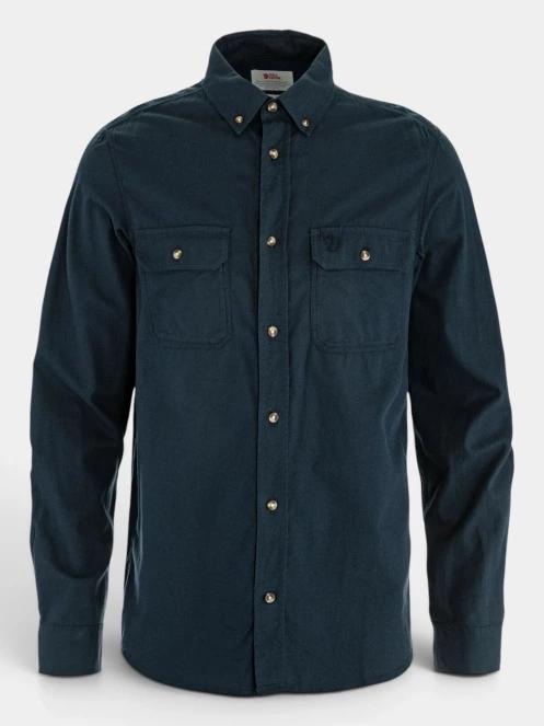 Fjallraven Övik Lite Flannel Shirt M férfi hosszú ujjú ing sötétkék színben 2