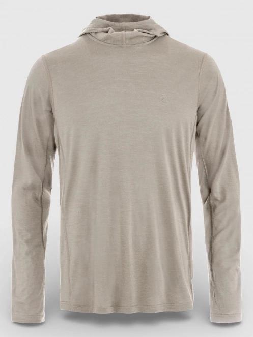 Fjallraven Abisko Wool Hoodie M férfi hosszú ujjú sport póló barna színben 2