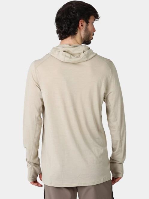 Fjallraven Abisko Wool Hoodie M férfi hosszú ujjú sport póló barna színben 4