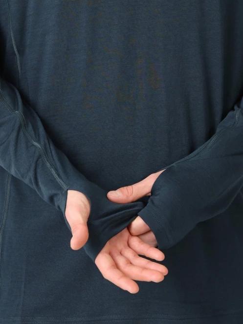 Fjallraven Abisko Wool Hoodie M férfi hosszú ujjú sport póló sötétkék színben 6