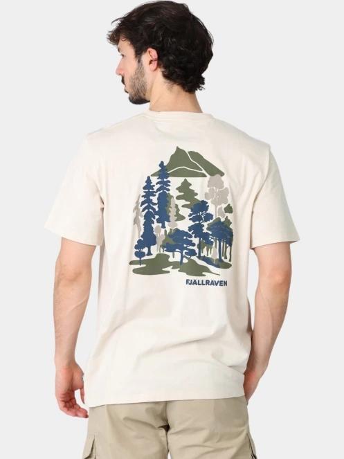 Fjallraven Swedish Forest T-Shirt M férfi rövid ujjú sport póló fehér színben 4