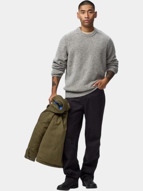 Fjallraven Övik Neps Knit Sweater M férfi kötött pulóver szürke színben 5