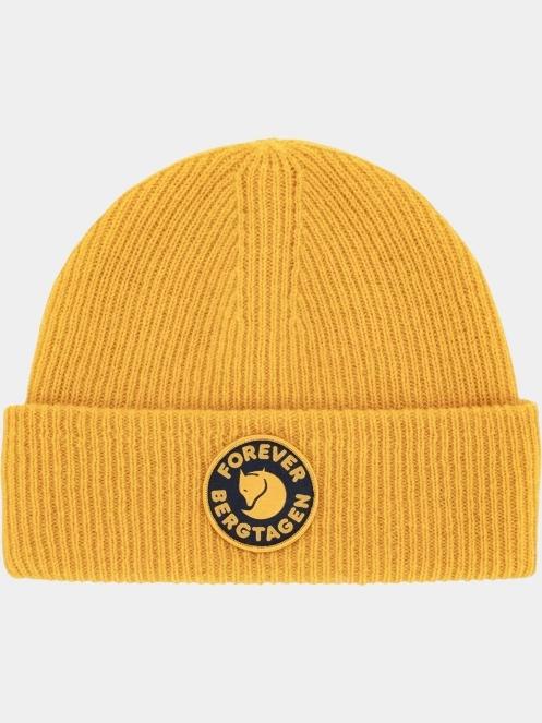 Fjallraven Bergtagen Forever Wool Beanie kötött sapka sárga színben 4