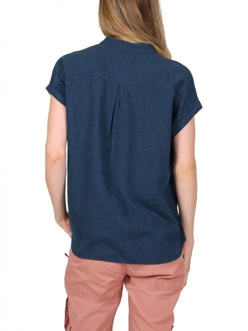 Fjallraven Övik Hemp Shirt SS W női rövid ujjú ing sötétkék színben 4