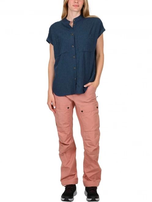 Fjallraven Övik Hemp Shirt SS W női rövid ujjú ing sötétkék színben 6
