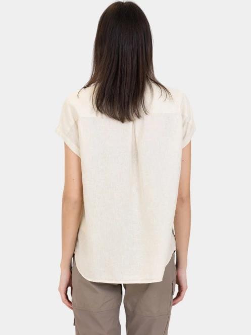 Fjallraven Övik Hemp Shirt SS W női rövid ujjú ing fehér színben 4