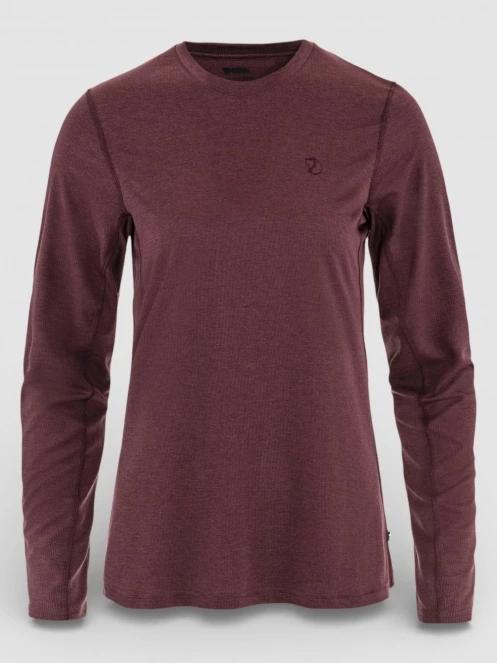 Fjallraven Abisko Day Hike LS W női hosszú ujjú sport póló bordó színben 2