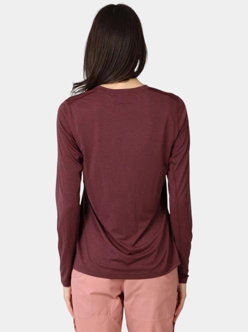 Fjallraven Abisko Day Hike LS W női hosszú ujjú sport póló bordó színben 4