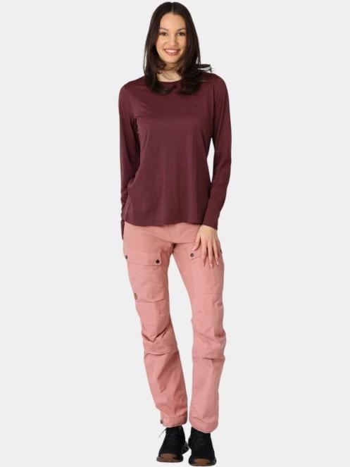 Fjallraven Abisko Day Hike LS W női hosszú ujjú sport póló bordó színben 5