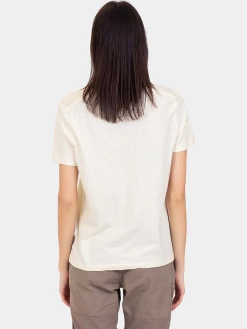 Fjallraven Hemp Blend T-shirt W női rövid ujjú póló fehér színben 4