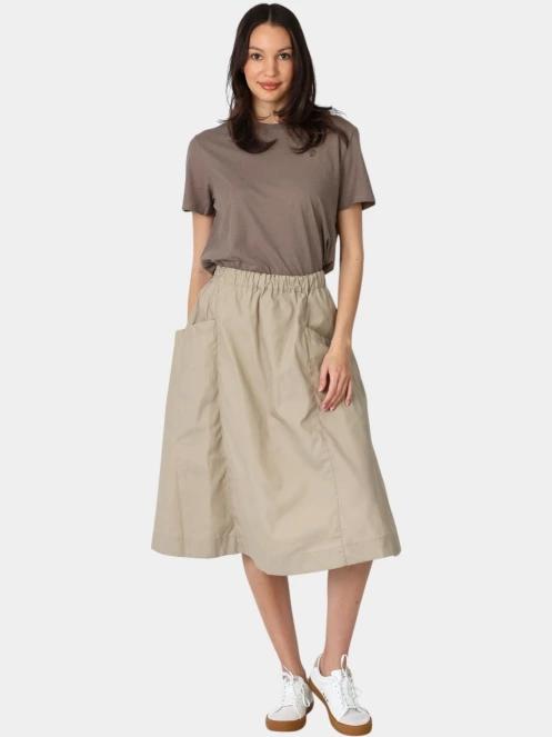 Fjallraven Hemp Blend T-shirt W női rövid ujjú póló barna színben 5
