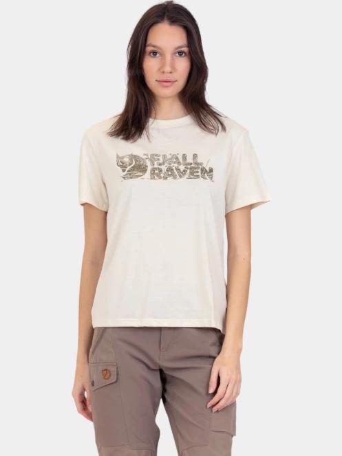 Fjallraven Lush Logo T-shirt W női rövid ujjú póló fehér színben 2