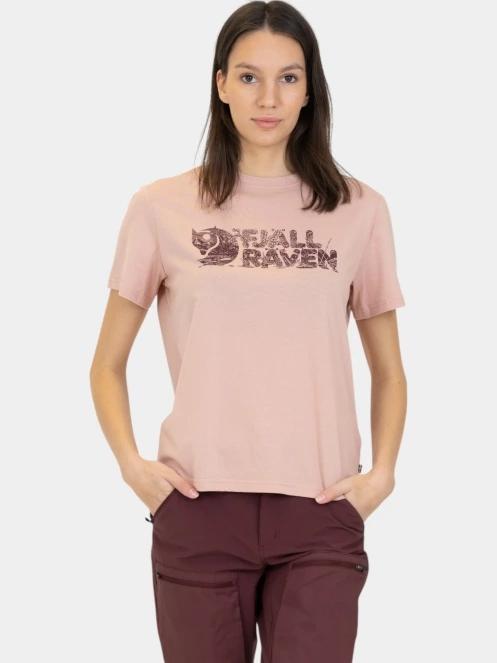 Fjallraven Lush Logo T-shirt W női rövid ujjú póló rózsaszín színben 2