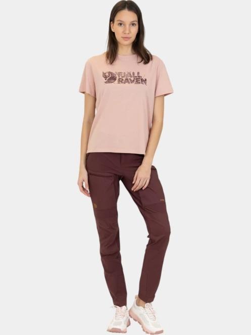 Fjallraven Lush Logo T-shirt W női rövid ujjú póló rózsaszín színben 5