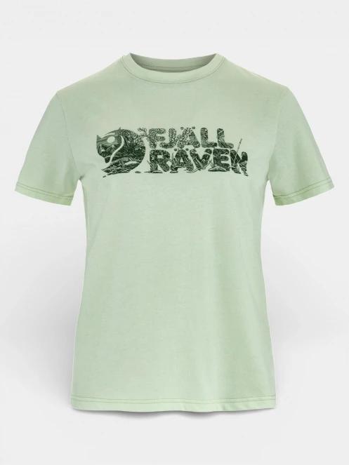 Fjallraven Lush Logo T-shirt W női rövid ujjú póló világoszöld színben 2