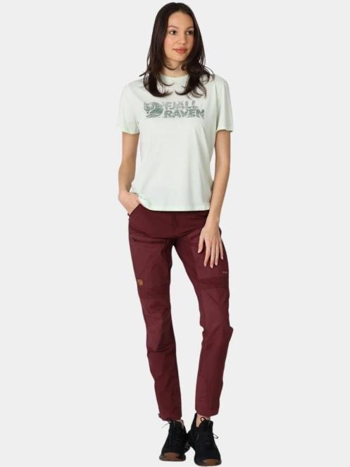 Fjallraven Lush Logo T-shirt W női rövid ujjú póló világoszöld színben 5