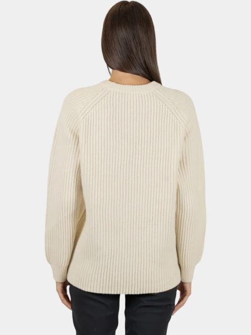Fjallraven Övik Rib Sweater W női kötött pulóver fehér színben 4