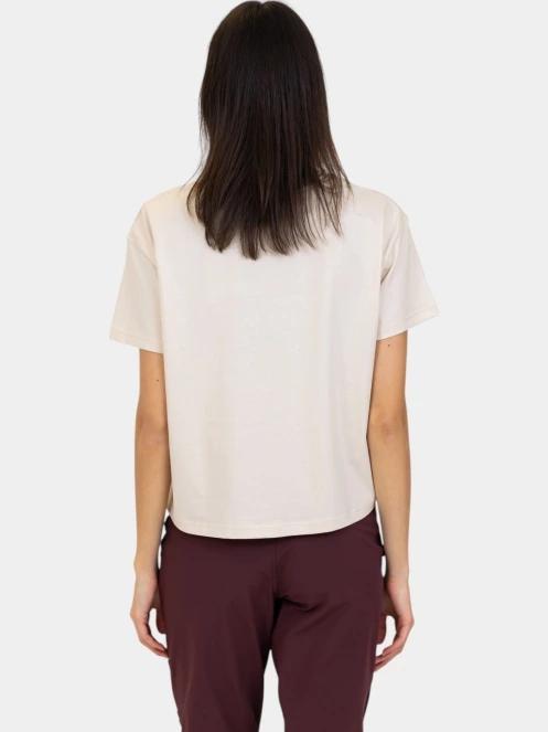 Fjallraven Fjällblomster Logo T-shirt W női rövid ujjú póló fehér színben 4