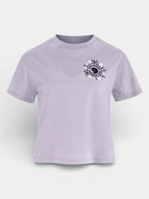 Fjallraven Fjällblomster Logo T-shirt W női rövid ujjú póló lila színben 2
