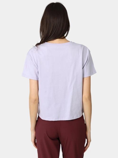 Fjallraven Fjällblomster Logo T-shirt W női rövid ujjú póló lila színben 4