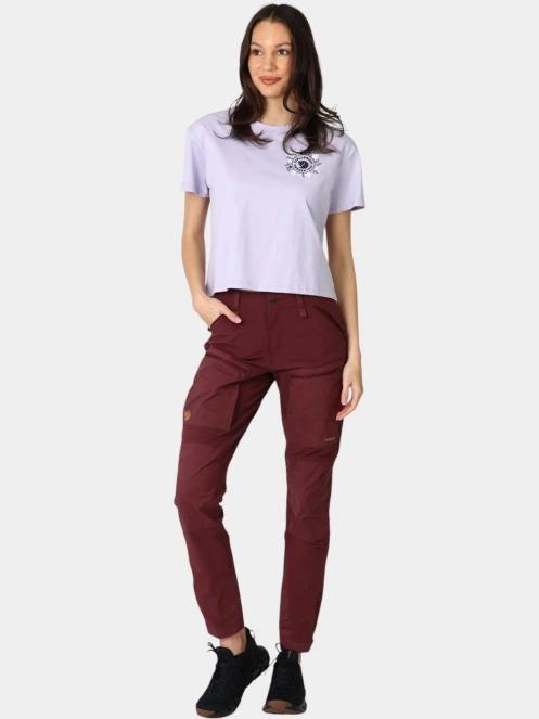 Fjallraven Fjällblomster Logo T-shirt W női rövid ujjú póló lila színben 5
