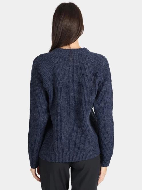 Fjallraven Övik Waffle Knit W női kötött pulóver sötétkék színben 4
