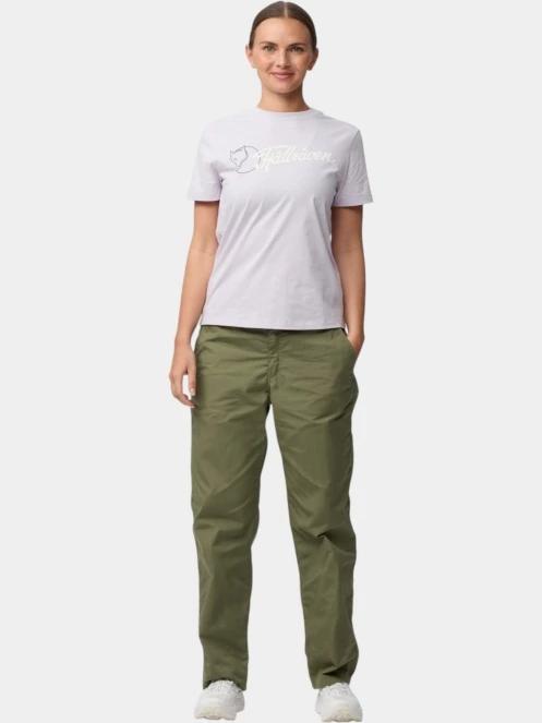 Fjallraven Archive Logo T-shirt W női rövid ujjú sport póló lila színben 2