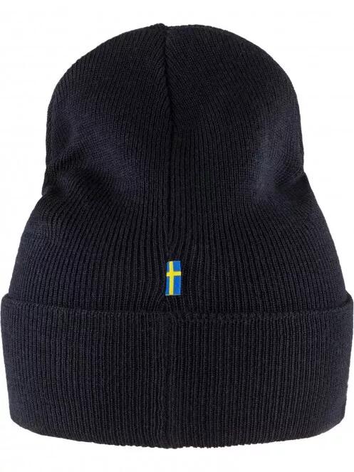 Fjallraven Classic Knit Hat kötött sapka sötétkék színben 3