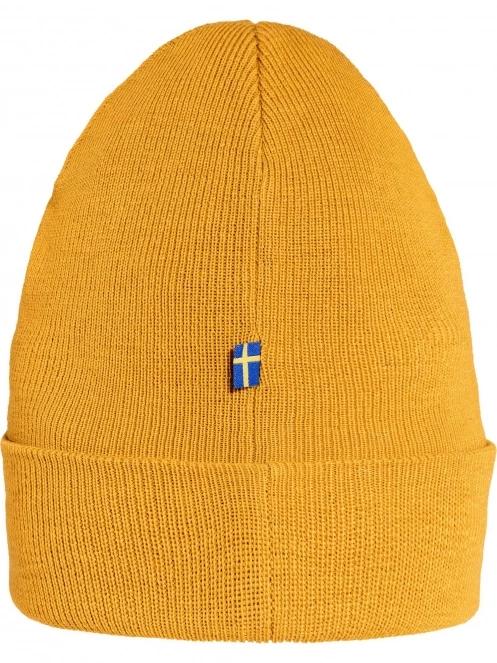 Fjallraven Classic Knit Hat kötött sapka sárga színben 4