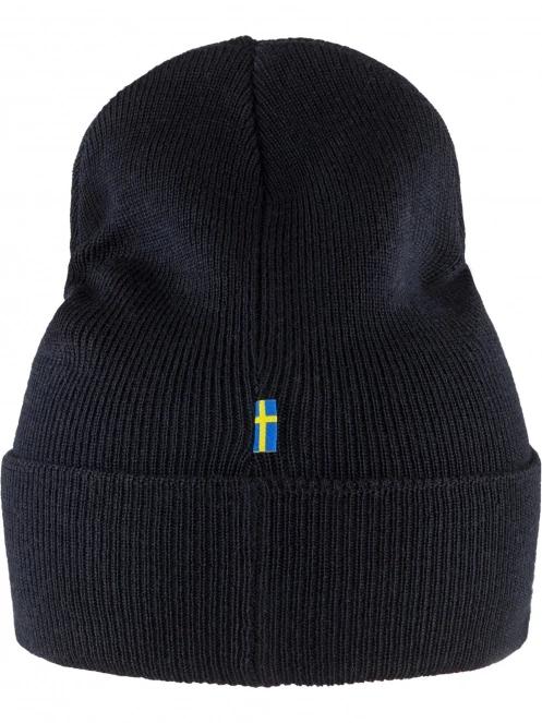 Fjallraven Classic Knit Hat kötött sapka sötétkék színben 4