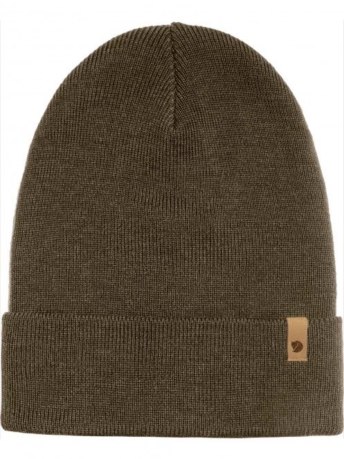Fjallraven Classic Knit Hat kötött sapka oliva színben 3