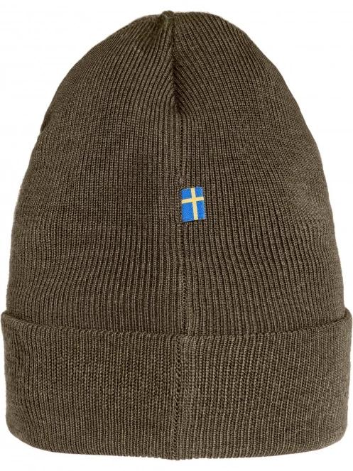 Fjallraven Classic Knit Hat kötött sapka oliva színben 4