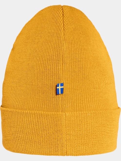 Fjallraven Classic Knit Hat kötött sapka sárga színben 3