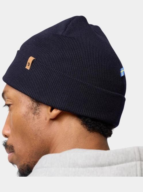 Fjallraven Classic Knit Hat kötött sapka sötétkék színben 5
