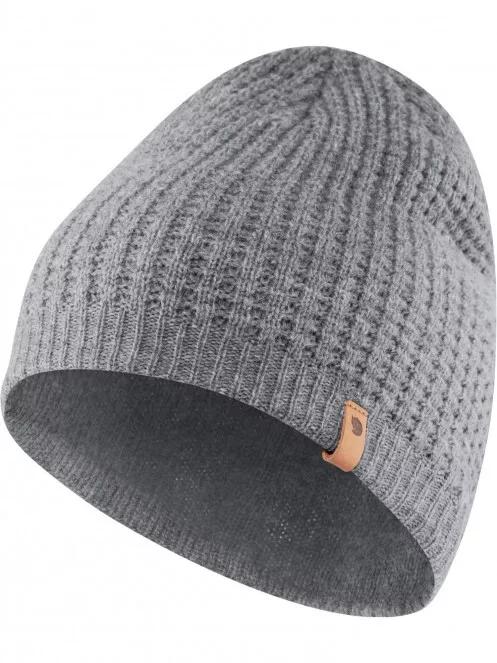 Fjallraven Structure Beanie kötött sapka szürke színben 2