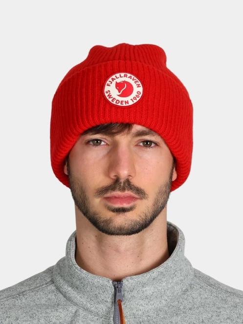 Fjallraven 1960 Logo Hat kötött sapka piros színben 4