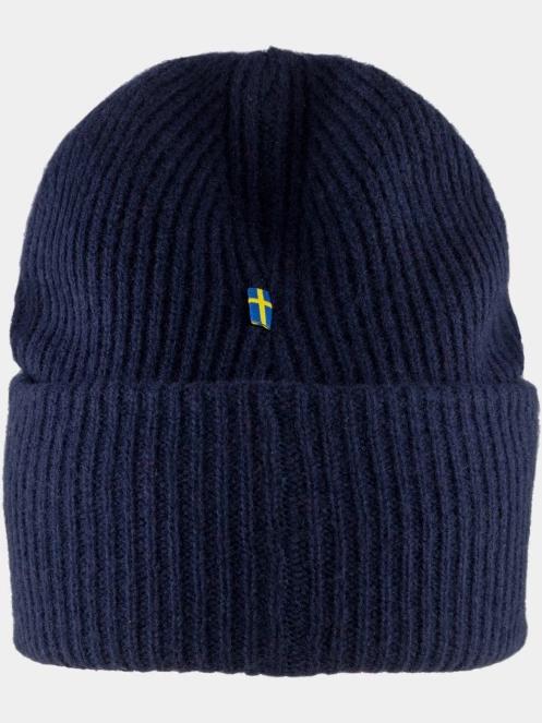 Fjallraven 1960 Logo Hat kötött sapka sötétkék színben 3