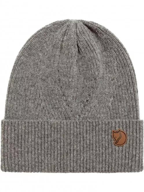 Fjallraven Directional Rib Beanie kötött sapka szürke színben 2