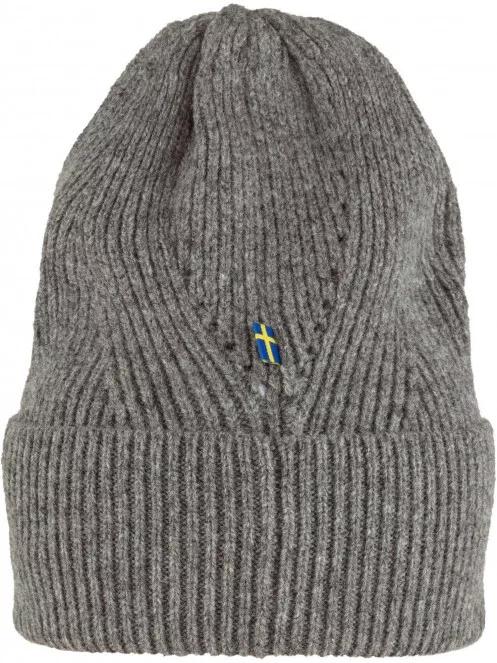 Fjallraven Directional Rib Beanie kötött sapka szürke színben 3