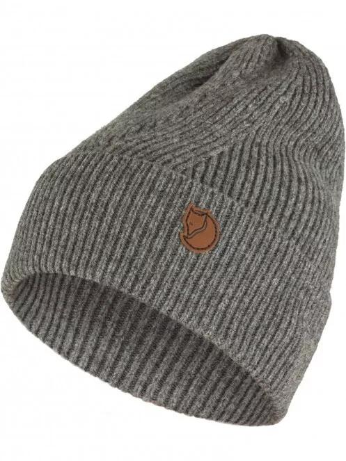 Fjallraven Directional Rib Beanie kötött sapka szürke színben 4
