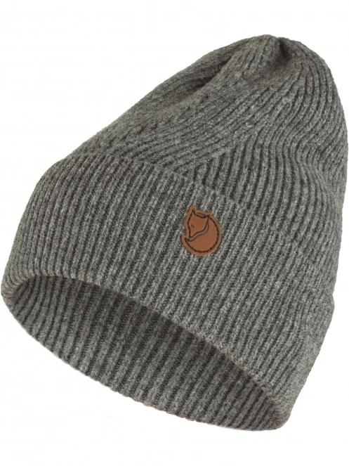 Fjallraven Directional Rib Beanie kötött sapka szürke színben 2