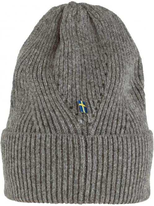 Fjallraven Directional Rib Beanie kötött sapka szürke színben 4