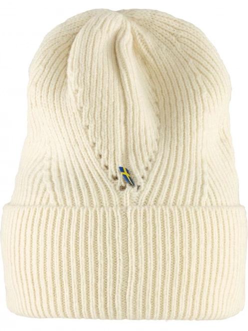 Fjallraven Directional Rib Beanie kötött sapka fehér színben 3
