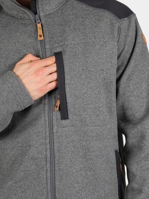 Fjallraven Buck Fleece M férfi polár pulóver szürke színben 6