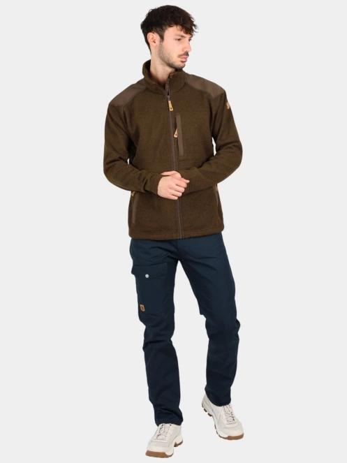 Fjallraven Buck Fleece M férfi polár pulóver oliva színben 5