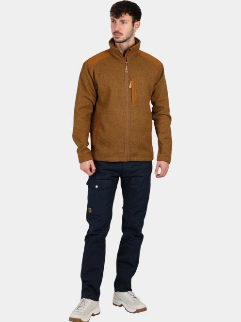 Fjallraven Buck Fleece M férfi polár pulóver barna színben 5