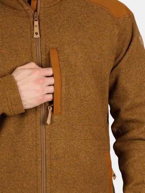 Fjallraven Buck Fleece M férfi polár pulóver barna színben 6
