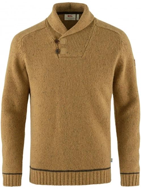 Fjallraven Lada Sweater M férfi kötött pulóver barna színben 2
