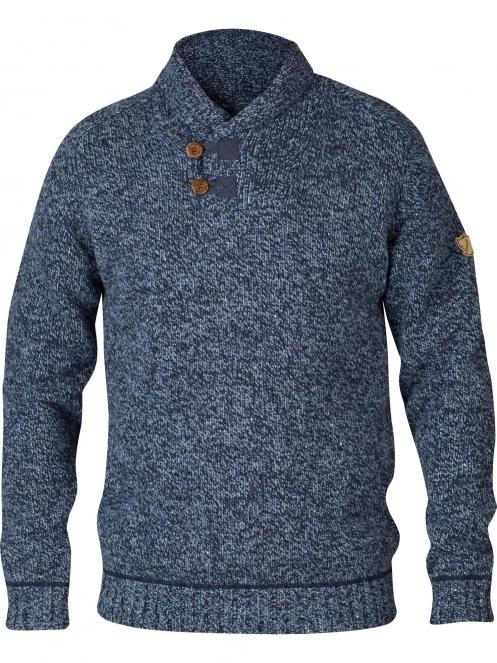 Fjallraven Lada Sweater M férfi kötött pulóver sötétkék színben 2