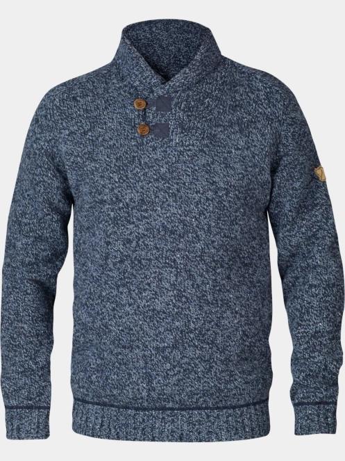 Fjallraven Lada Sweater M férfi kötött pulóver sötétkék színben 2
